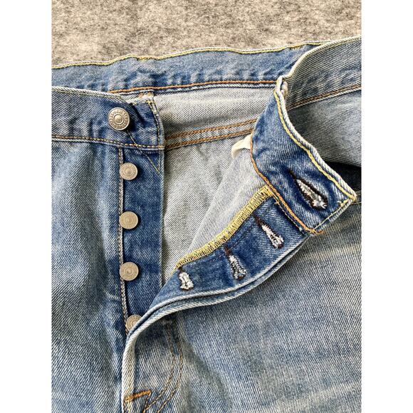Levi Strauss 501 Jeans Mens 38 waist 32 inseam Button Fly Wide Leg Boot Denim - Picture 6 of 10
